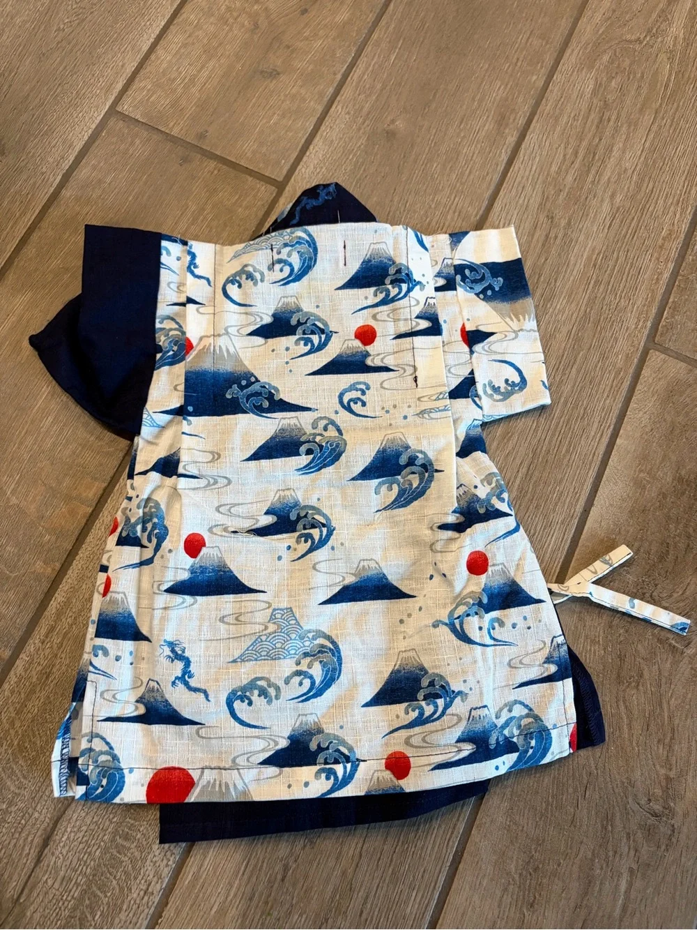 Yukata Set Japan Kimono Robe Jinbei set Mt. Fuji and wave pattern Kids 12-18 m